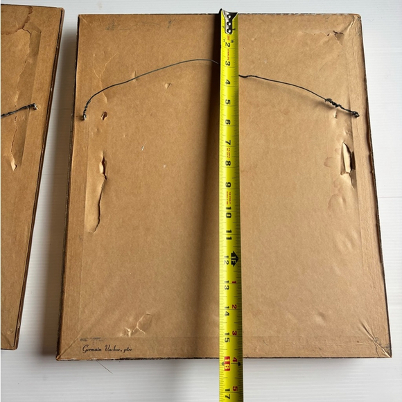 Vintage Jesus and Mary Tapestry Oval Frame 16x14 - Picture 9 of 10